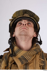 Head Man White Army Uniform Helmet Athletic Street photo references